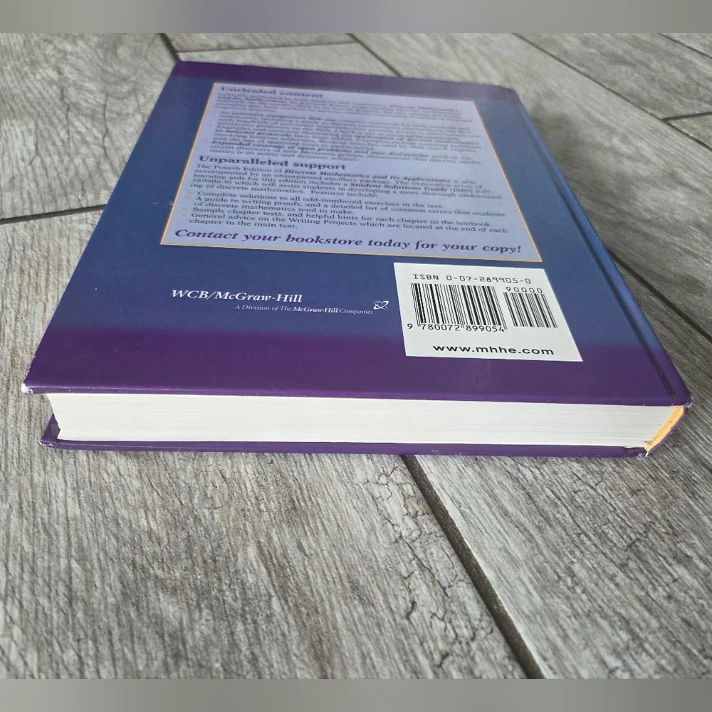 Discrete Mathematics and Its Applications Hardcover By Kenneth H. Rosen 4th Edit